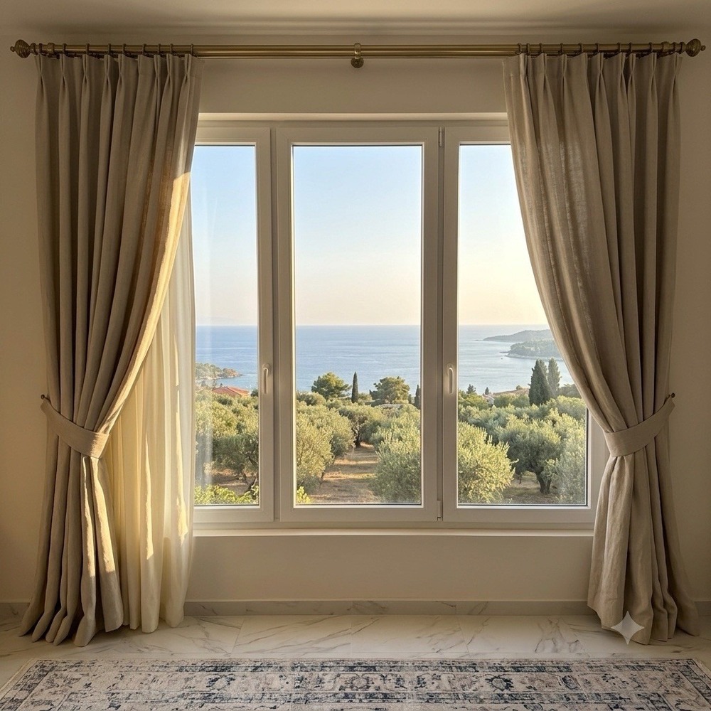 Restoration Hardware Linen Curtains Mist Belgian Heavyweight Textured 100x120 x2